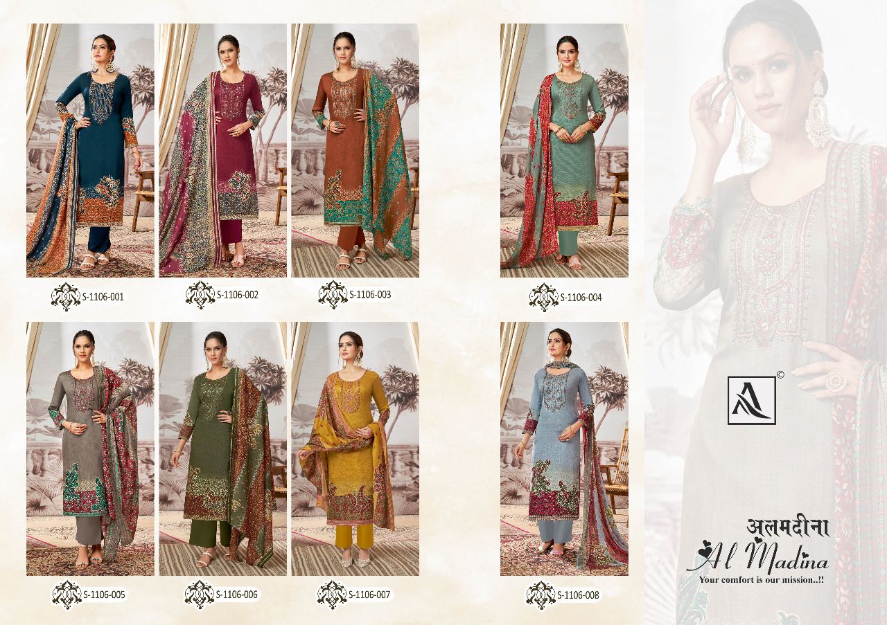 Alok Al Madina Designer Wholesale Jam Cotton Dress Material Catalog